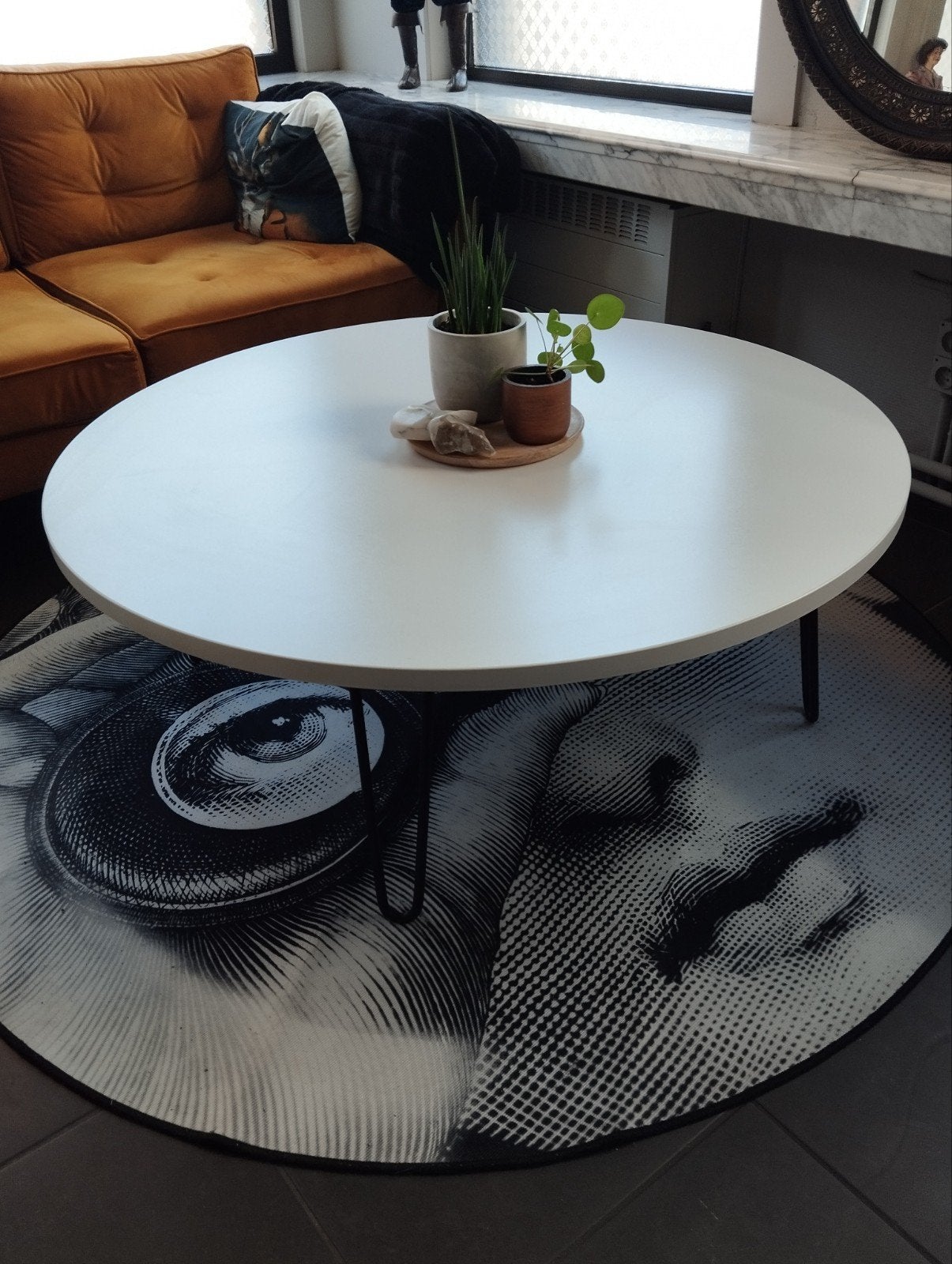 vintage salontafel op haarspeldepoten, Huis en Inrichting, Ophalen