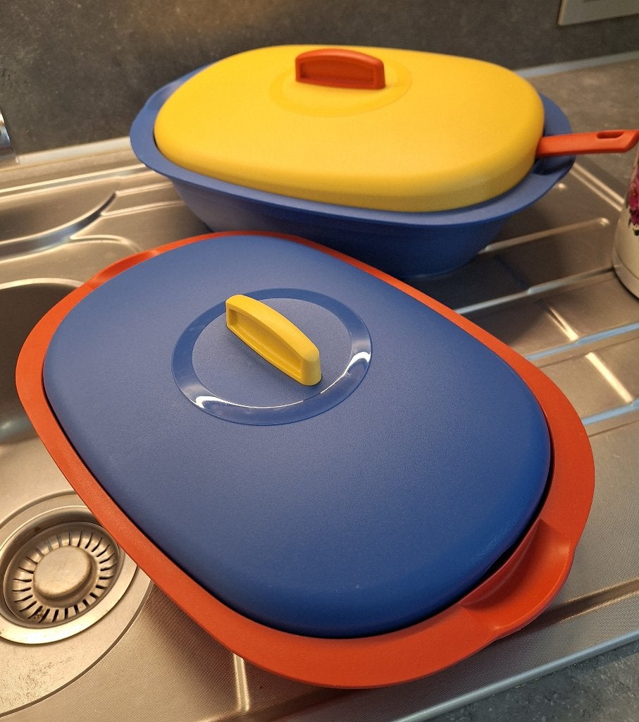 Lot 2 Plats de Service "Tropical" Tupperware Vintage, Compatible lave-vaisselle, Autres couleurs, Comme neuf, Enlèvement