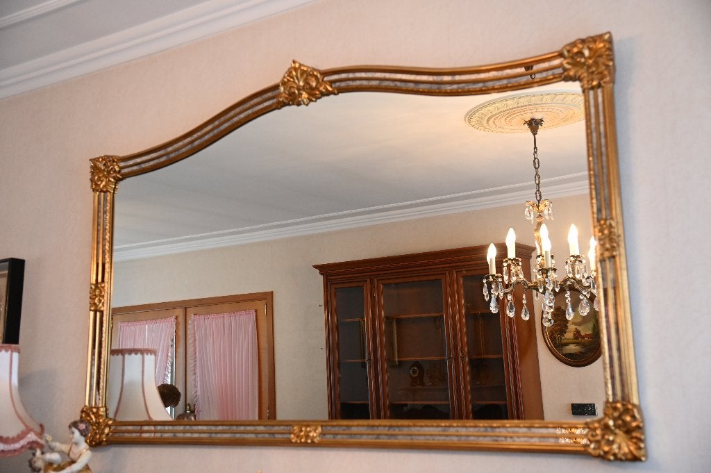 Vintage Deknudt wandspiegel in Hollywood Regency-stijl, Antiek en Kunst, Ophalen, Rechthoekig, 150 tot 200 cm, 100 tot 150 cm