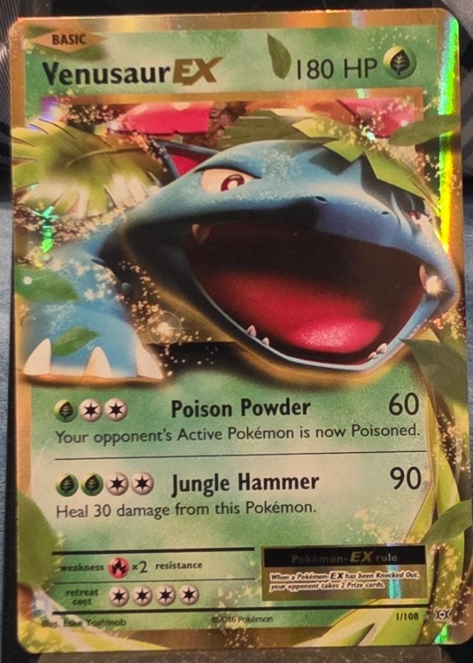 Venusaur EX 1/108 - XY Evolutions - Near Mint, Ophalen of Verzenden, Zo goed als nieuw, Losse kaart