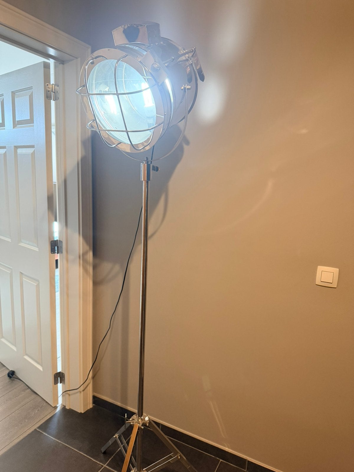 Flamand vloerlamp tripod, Ophalen, Zo goed als nieuw, Metaal
