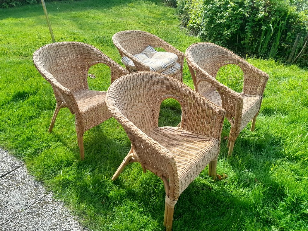 Rotan stoelen, Ophalen, Gebruikt, Bruin, Riet of Rotan