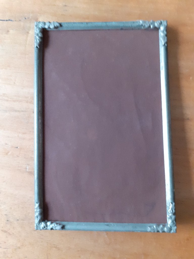 Vintage fotolijst 8 x 13 cm, zilverkleurig metaal, Ophalen of Verzenden, Gebruikt