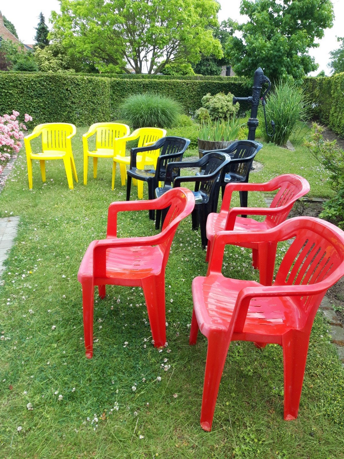 Tuinstoelen, Jardin & Terrasse, Chaises de jardin, Enlèvement, Comme neuf, Plastique, Empilable