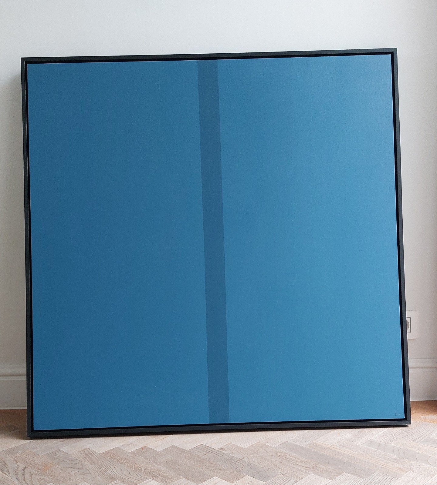 Furnified wanddecoratie met eiken frame 100x100 cm, Neuf, Bleu, Objet de décoration, Moderne