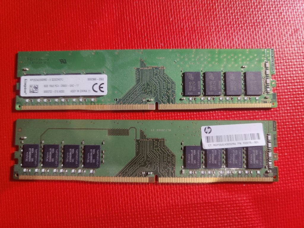 2 x 8 Go de RAM DDR4-2666 HP/Kingston/Hynix pour ordinateur, DDR4, Enlèvement, Utilisé, Desktop