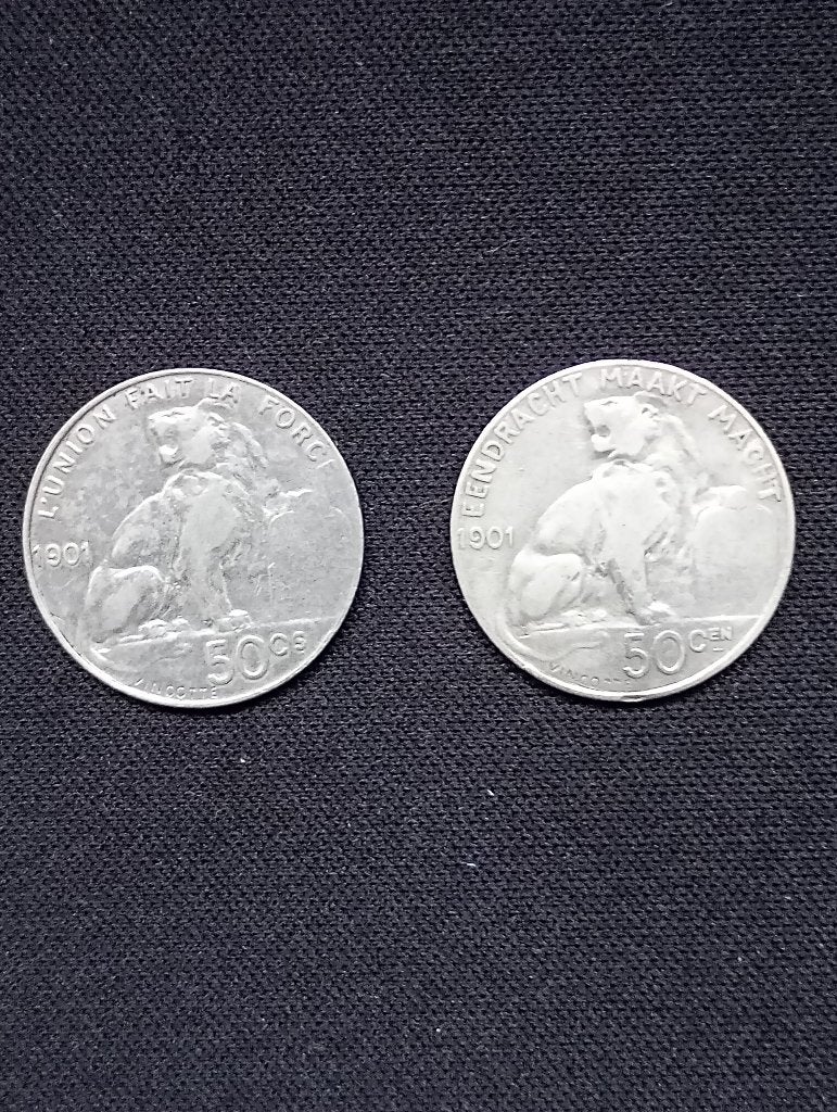 België : 50 C 1901 FR - VL mooi , zilver, Postzegels en Munten, Setje, Zilver, Ophalen of Verzenden, Zilver
