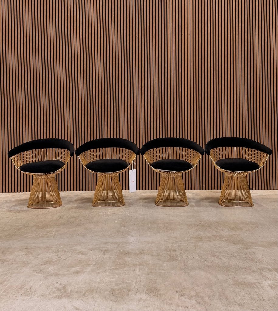 Knoll Warren Platner Stoel - Cashmere zwart met goud, Antiek en Kunst, Ophalen of Verzenden