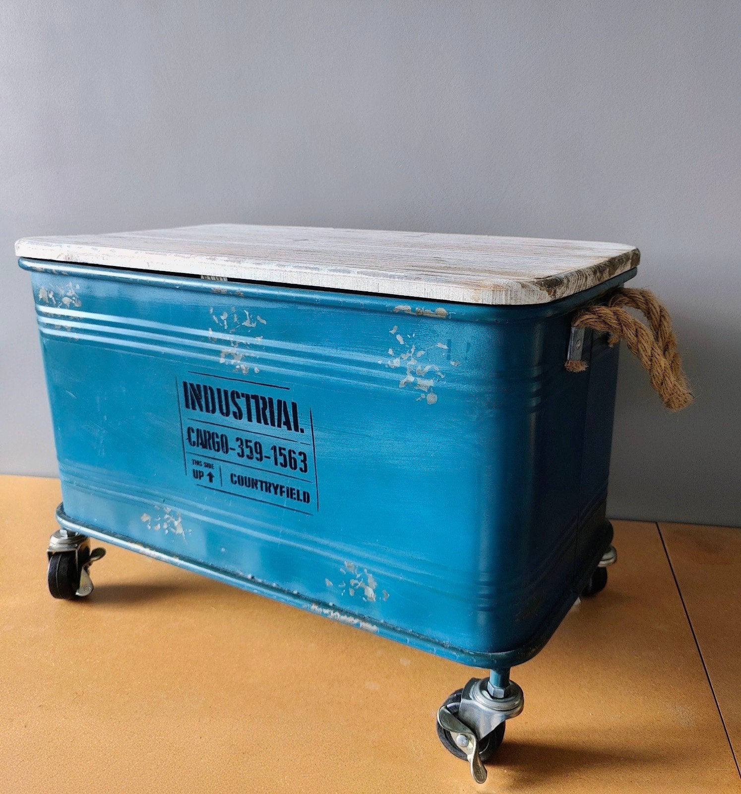 Industriële Salontafel / Trolley Houten Deksel Countryfield!, Maison & Meubles, Accessoires pour la Maison | Coffres, Neuf, 50 – 75