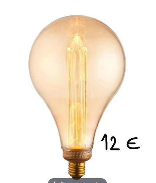 2 lampes LED Filamanet et 2 m de câble de lampe, Maison & Meubles, Enlèvement ou Envoi, Comme neuf, E27 (grand)