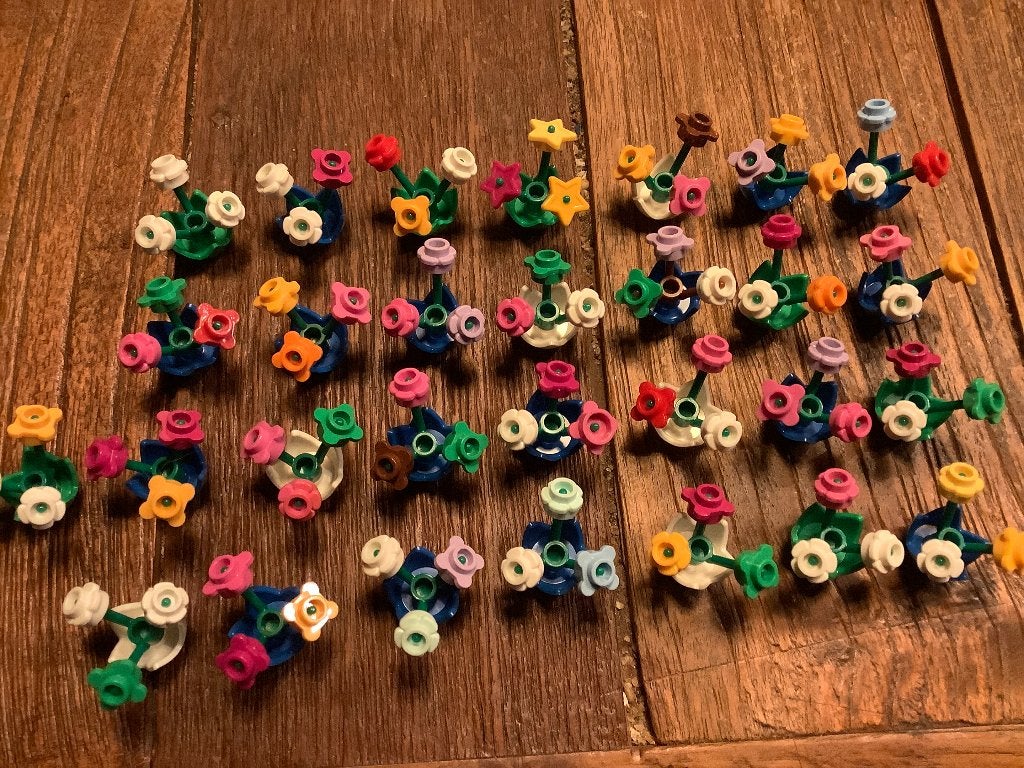 Lego bloemen in kelk 29 stuks / 487-A1, Ophalen of Verzenden, Zo goed als nieuw, Losse stenen, Lego