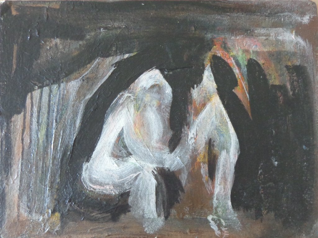 ANTWERPSE SCHOOL / SPOKEN / OLIEVERF / 30x40cm ZWARTE PANTER, Ophalen of Verzenden, Gesigneerd, Olieverf