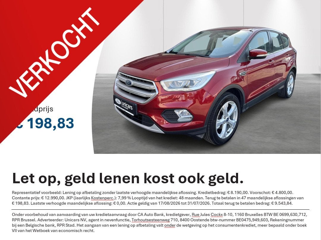 Ford Kuga 1.5i EcoB. 110kW S/S Titanium, Achat, 1800 kg, Entreprise, Boîte manuelle