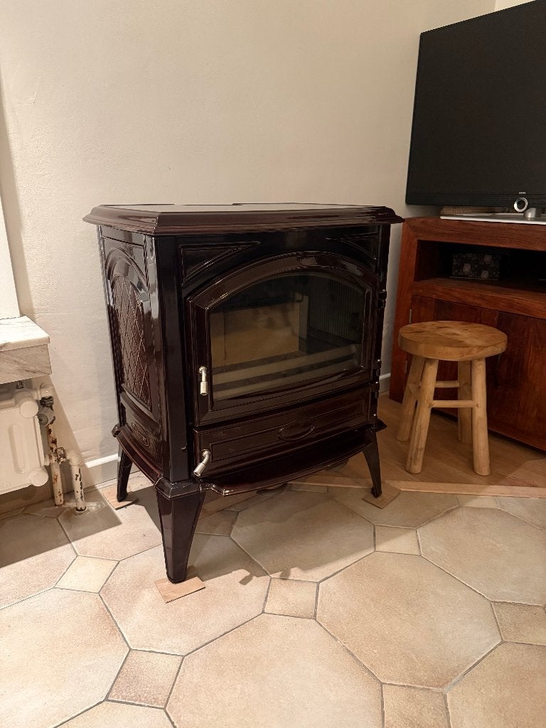 Houtkachel Dovre 640 CB MAJOLICA BROWN Emaille, Ophalen of Verzenden, Hout, Houtkachel