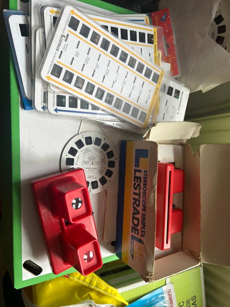 Lot de 2 stéréoscope Lestrade simplex vision avec cartes, Enlèvement ou Envoi, Utilisé