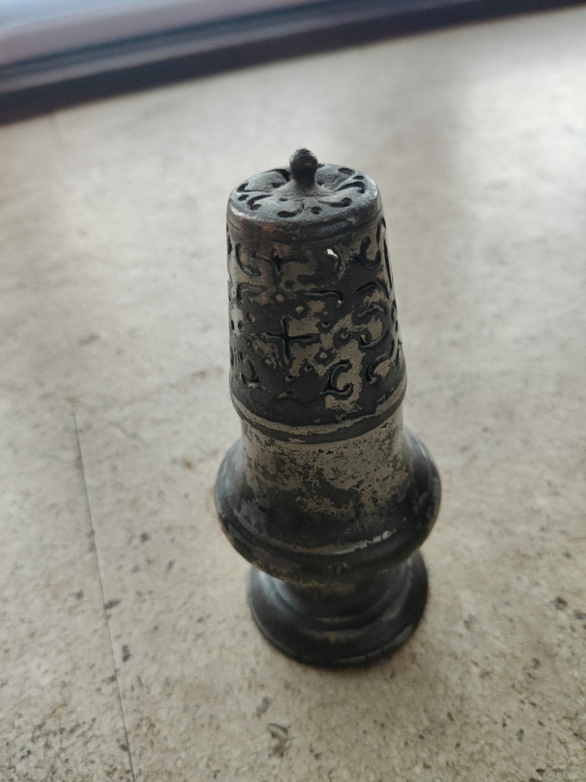 Antieke Tinnen Suikerstrooier / Peperstrooier – Brocante & D, Antiek en Kunst, Ophalen