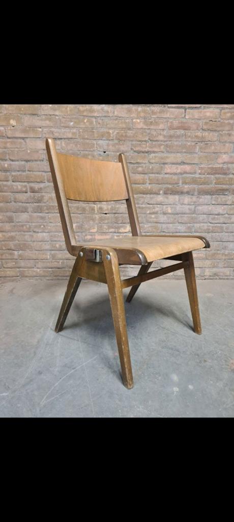 120 chaises empilables vintage en bois, chaises de café, Enlèvement