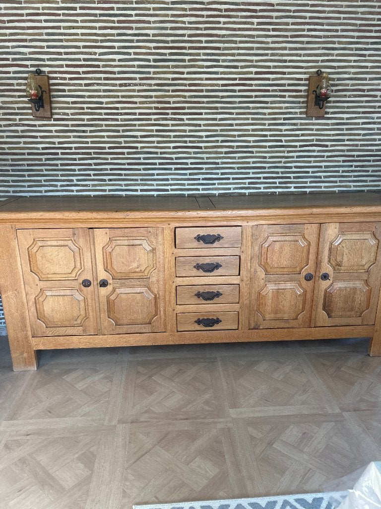 Eiken kast, Maison & Meubles, Armoires | Dressoirs, 200 cm ou plus, Avec tablette(s), Enlèvement, Utilisé