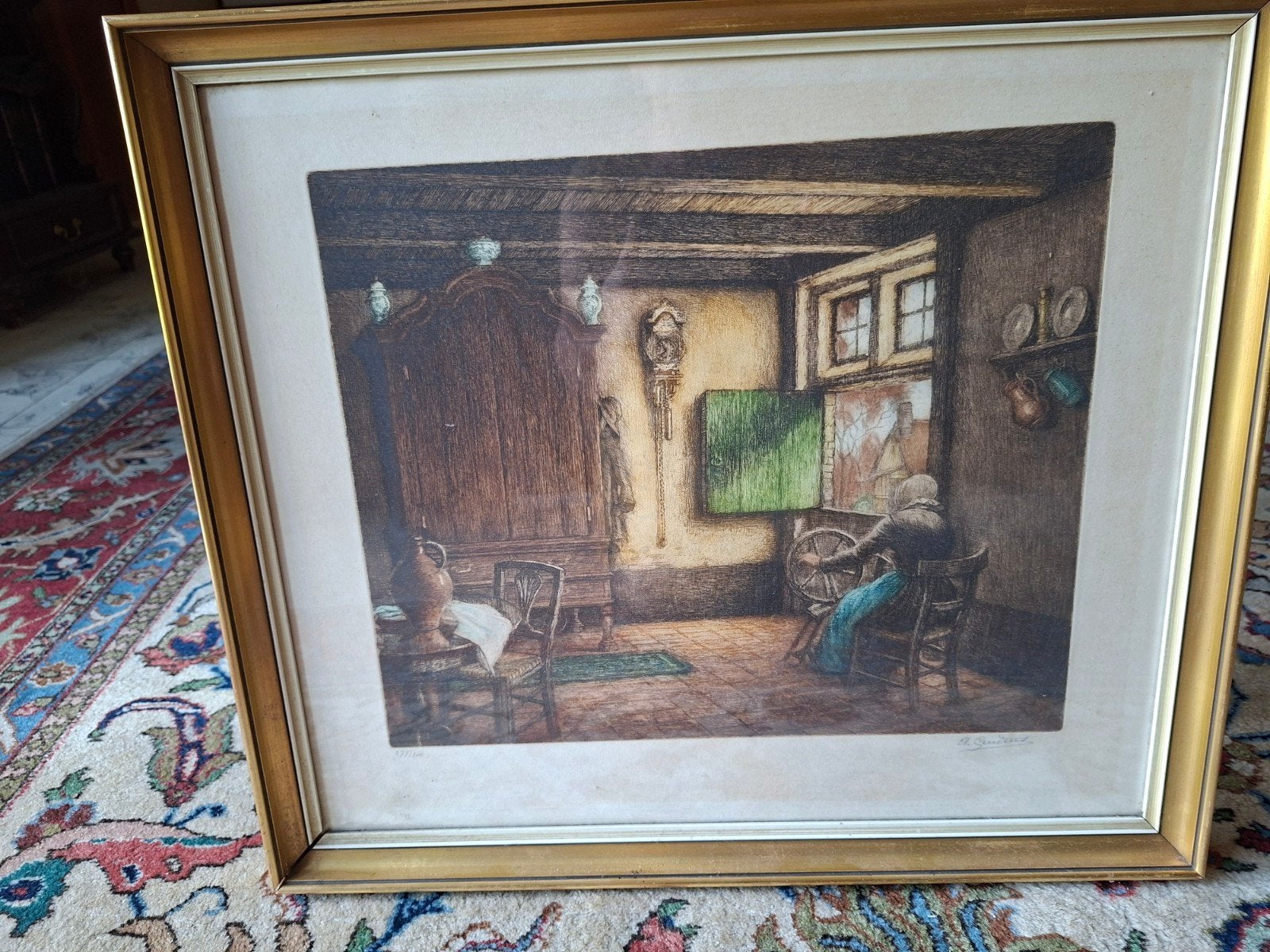 ets van geudens, Antiquités & Art, Art | Peinture | Classique, Autres sujets, Enlèvement, Signé, Toile