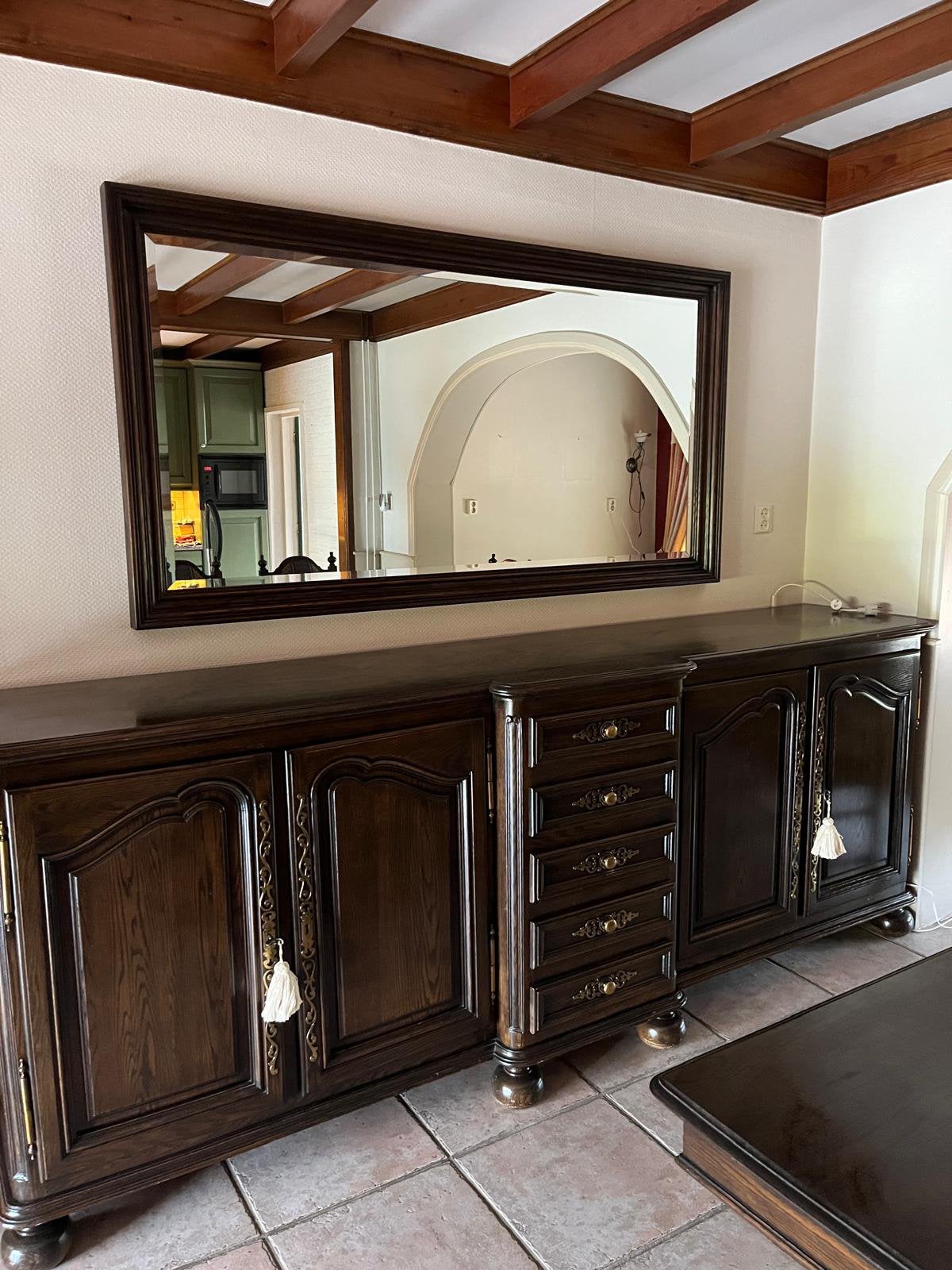 Donker eikenhouten dressoir, Huis en Inrichting, Ophalen, Gebruikt
