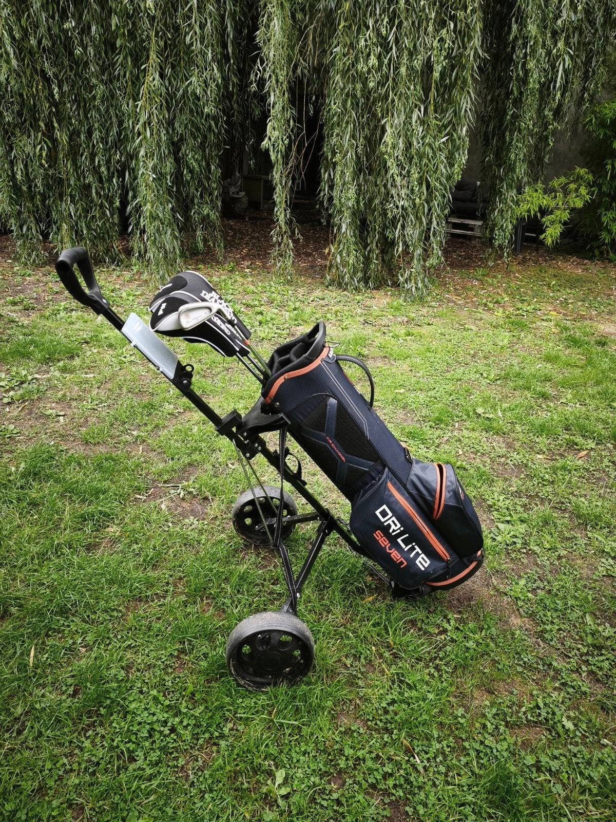 golf tas en trolley + clubs, Ophalen, Tas