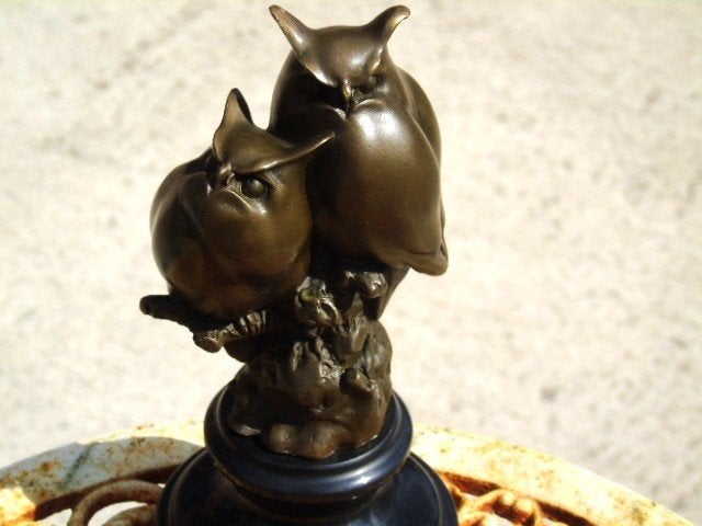 hibou ou chouettes en bronze signé, L . BISTOLFI, Enlèvement ou Envoi, Bronze