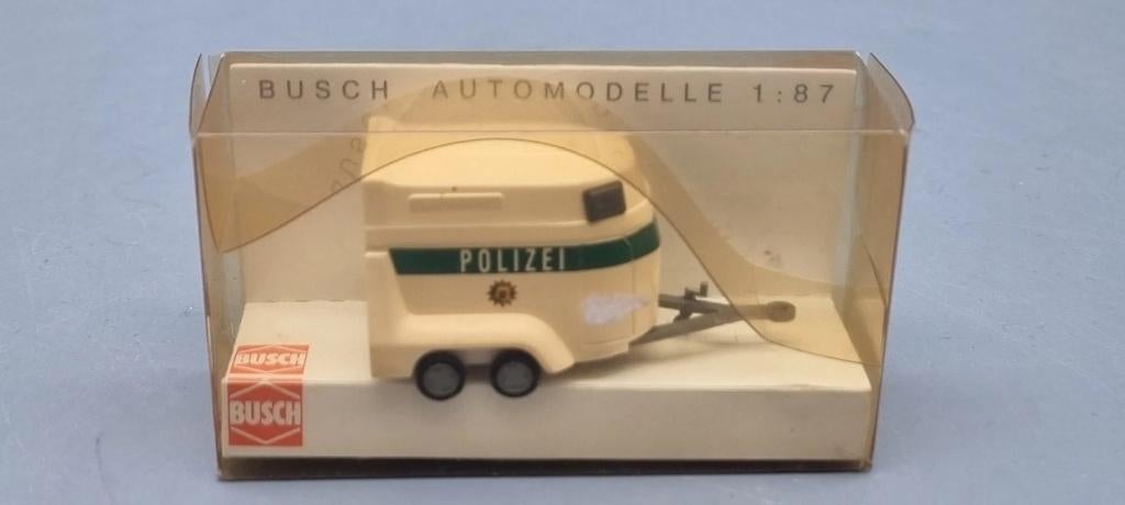 1:87 Busch 44910 politie paardenaanhanger Böckmann Polizei, Ophalen of Verzenden, Zo goed als nieuw, Overige typen, Overige merken
