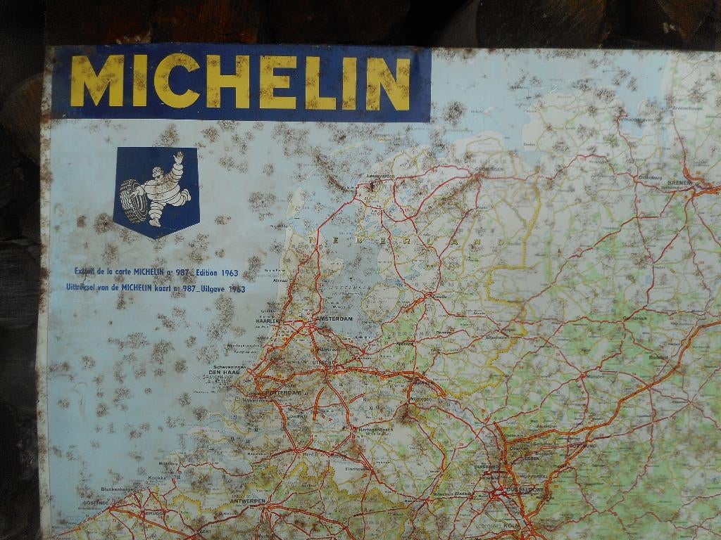ancienne plaque MICHELIN en tôle 1963 ORIGINAL, Enlèvement