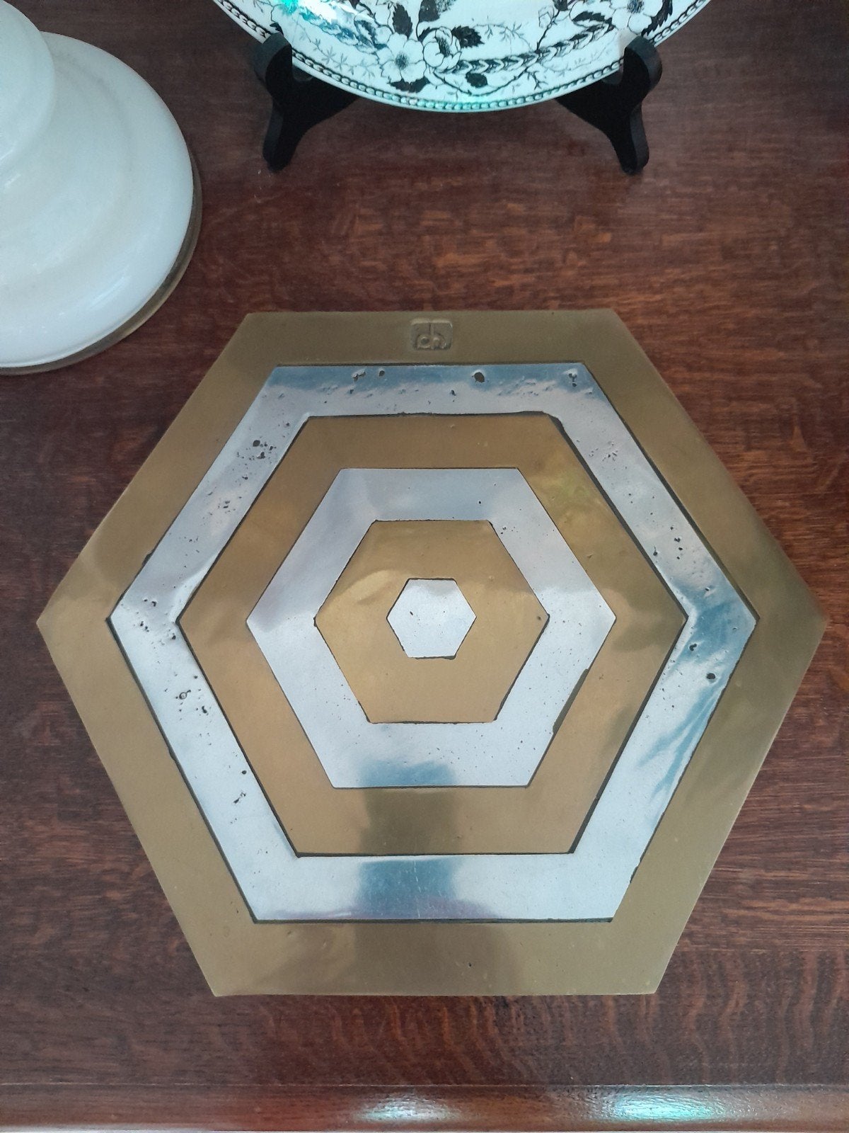 brutalisme david Marshall vintage dienblad, Antiek en Kunst, Verzenden, Goud, Handgemaakt, Object