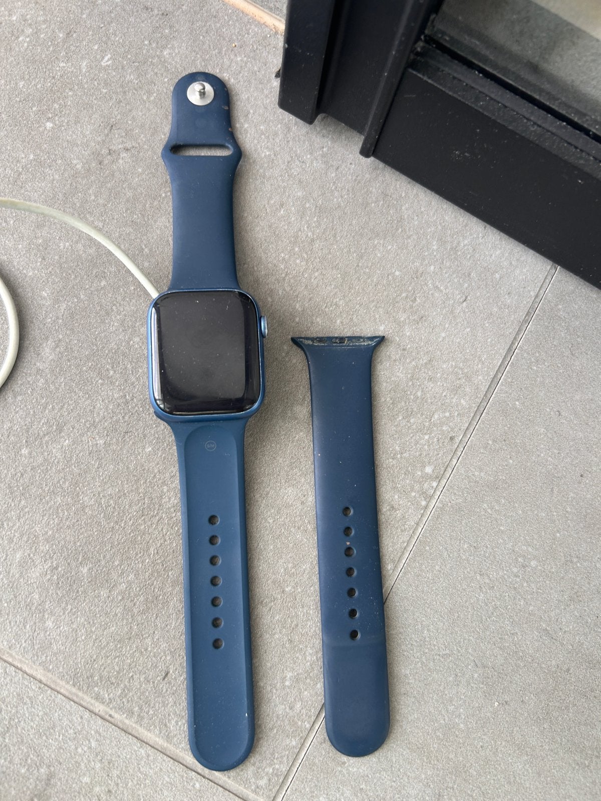 Apple Watch series 7 45mm Blauw, Ophalen, Zo goed als nieuw, Blauw