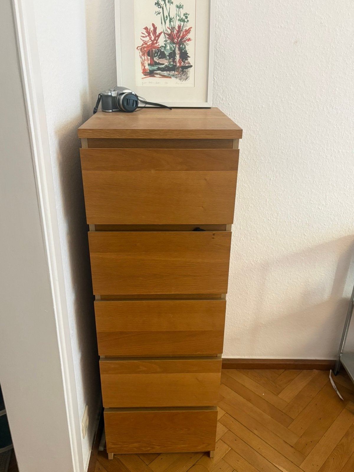 Ikea malm teak 40x48x123, Huis en Inrichting, Kasten | Ladekasten, Ophalen, Zo goed als nieuw