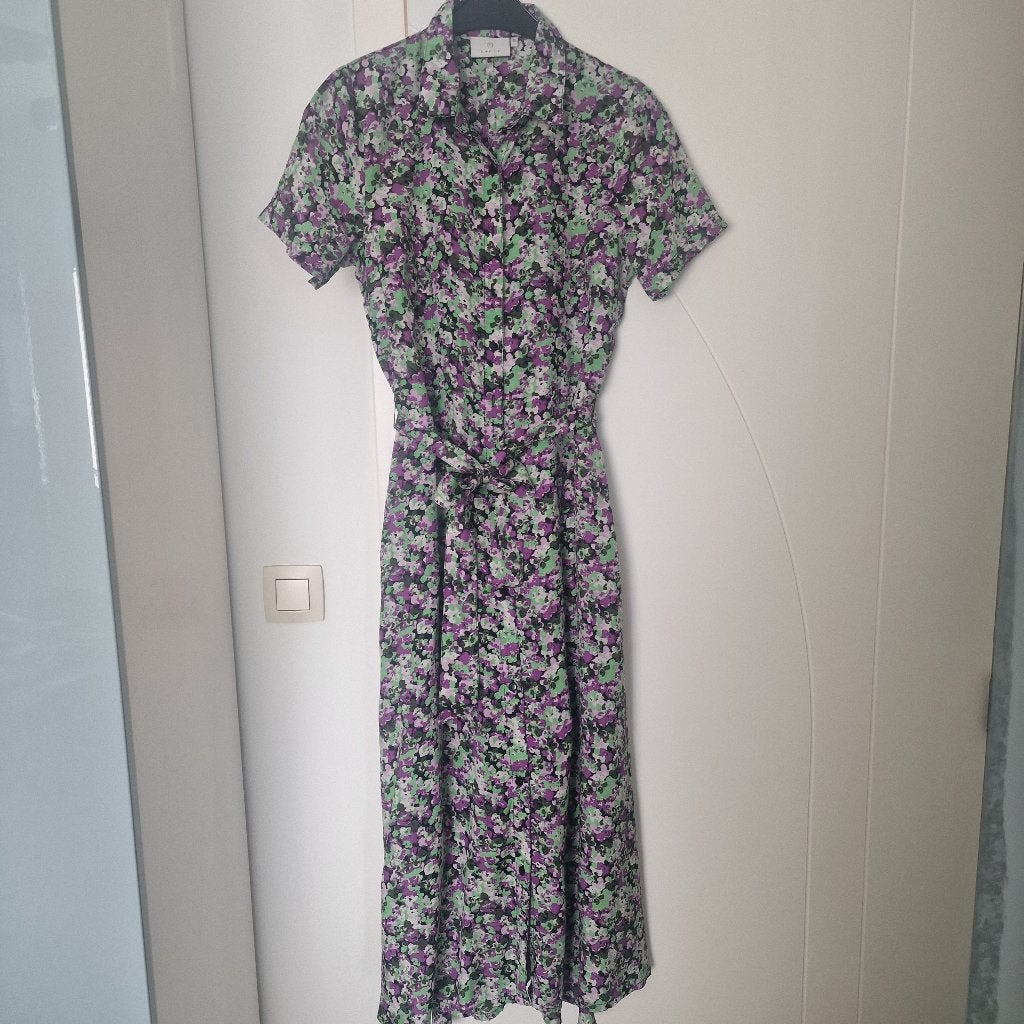 Lange jurk Kaffe 36 gebloemd vrolijke bloemen, Meerkleurig, Kaffe, Nieuw, Ophalen of Verzenden