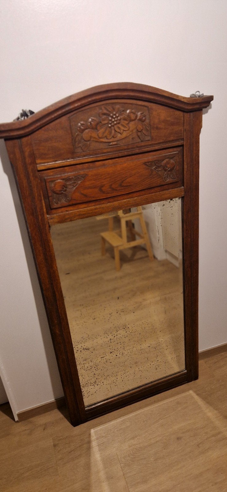 oude spiegel met geslepen glas, Huis en Inrichting, Woonaccessoires | Spiegels, Ophalen, Gebruikt, 100 tot 150 cm, 75 tot 100 cm