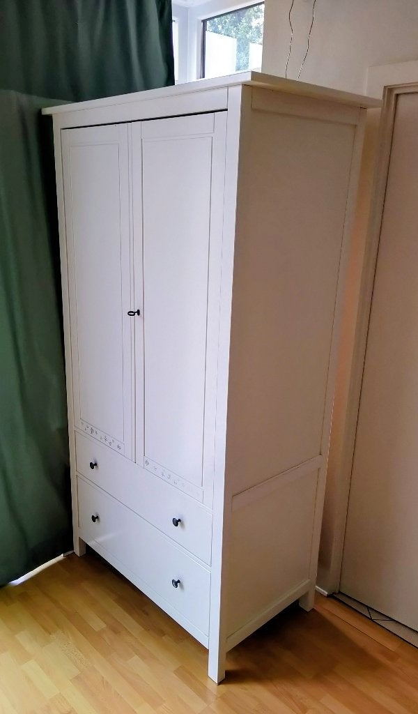 Witte (grote) kledingkast, Ophalen, Gebruikt, 100 tot 150 cm, Klassiek
