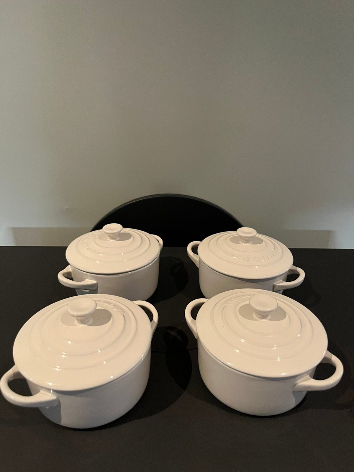 Le Creuset mini cocotte 4 stuks, Ophalen, Overige typen, Le Creuset, Zo goed als nieuw