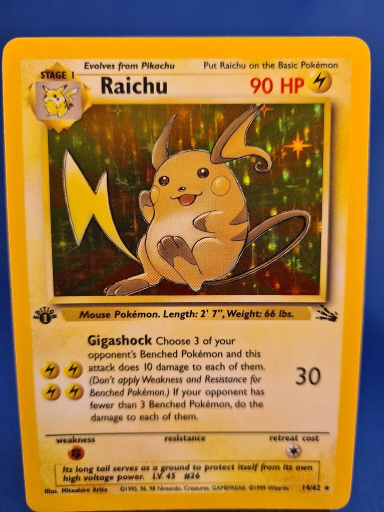 Raichu 14/62 - Fossil (1st edition), Envoi, Utilisé