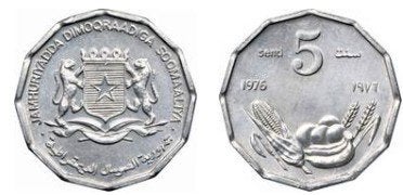 Somalie 5 cent - 1976 (lot de 5 pièces), Enlèvement, Autres pays, Série