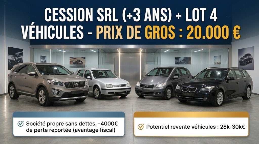 SRL (+3 ANS) + LOT DE 5 VÉHICULES – AFFAIRE DE L'ANNÉE !, Auto diversen, Ophalen of Verzenden
