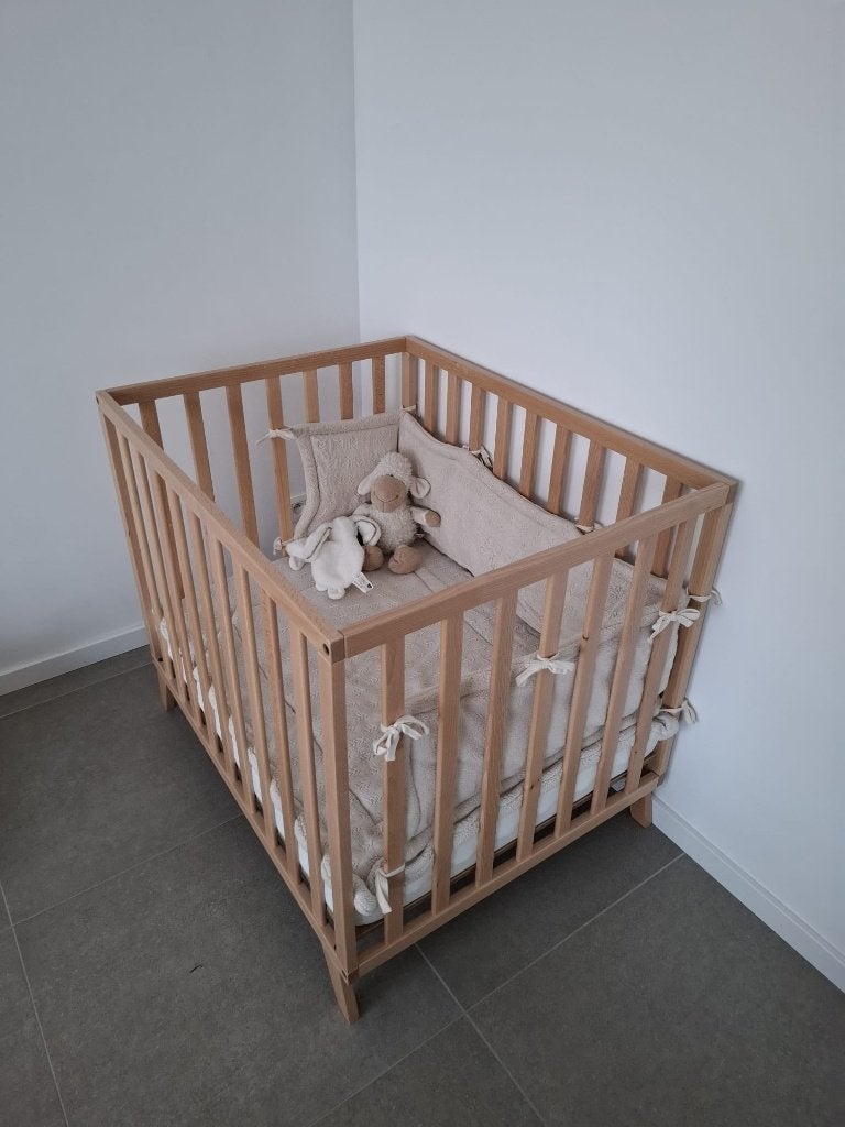 Prachtig houten babypark + Jollein toebehoren, Kinderen en Baby's, Ophalen, Gebruikt, Vierkant, In hoogte verstelbaar