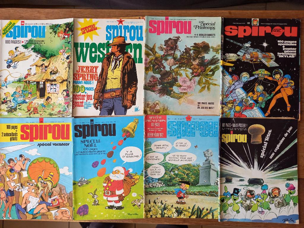 33 hebdos SPIROU spéciaux + 100 hebdos gratis, Livres, Enlèvement, Utilisé