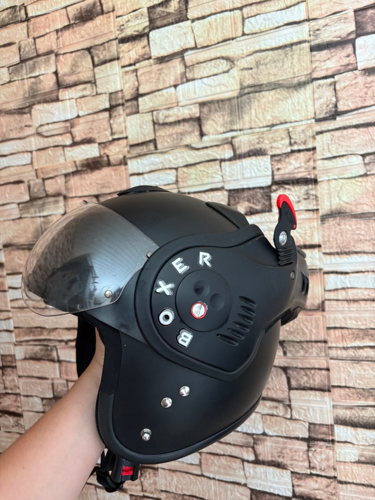 ROOF boxer helm, Fietsen en Brommers, Brommerhelmen, Ophalen, Zo goed als nieuw