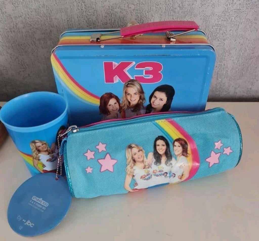 K3 set : pennenzak / beker / koffer, Ophalen of Verzenden