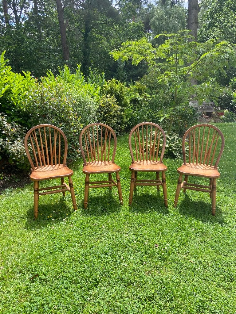 Set van 4 houten Windsor stoelen  klassiek Engelse stoelen, Ophalen