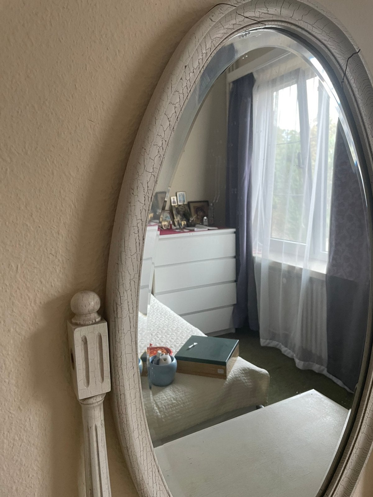 spigel kast slaapkamer, Ophalen, Zo goed als nieuw, Ovaal