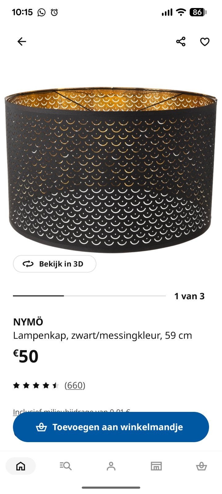 Ikea Nymö plafondlamp, Ophalen