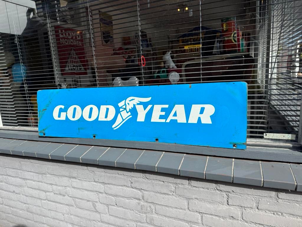 Groot GoodYear banden reclamebord, Verzamelen, Ophalen, Gebruikt, Reclamebord