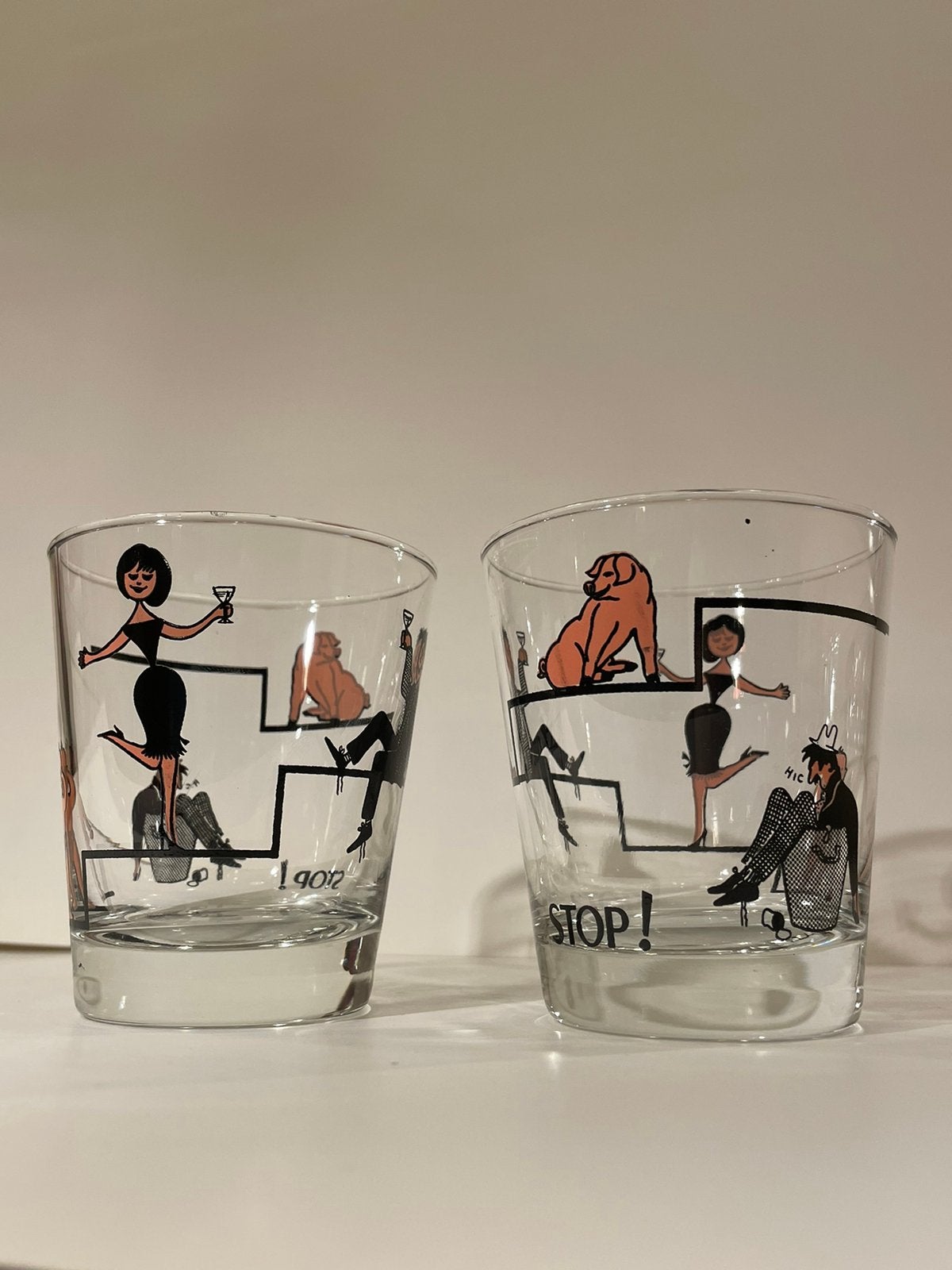 2 verres coktail 1950's, Enlèvement ou Envoi