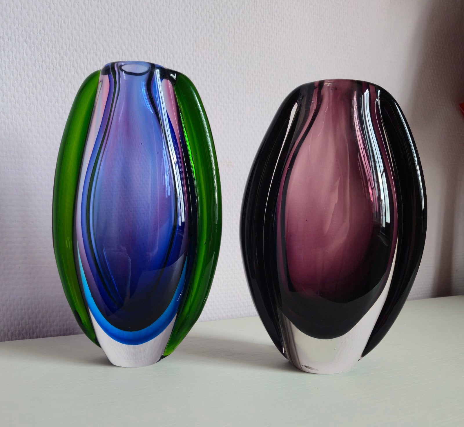 stel kristallen murano multicolor vazen, Antiek en Kunst, Ophalen