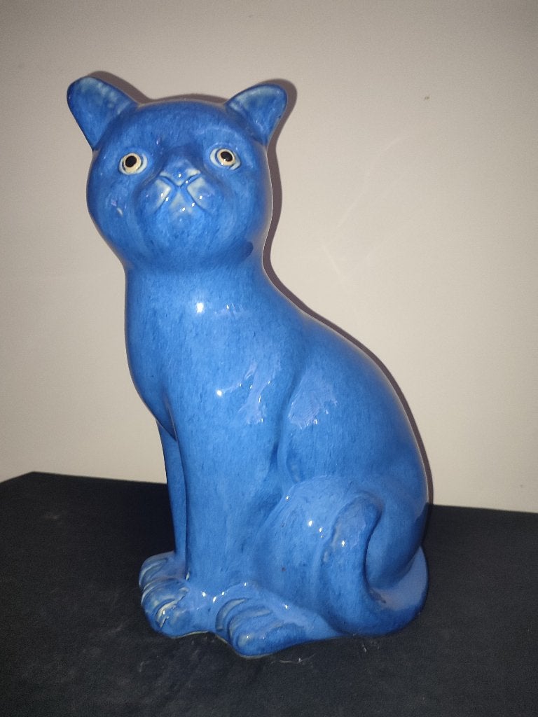 Groot oud aardewerk beeld kat, Ophalen of Verzenden