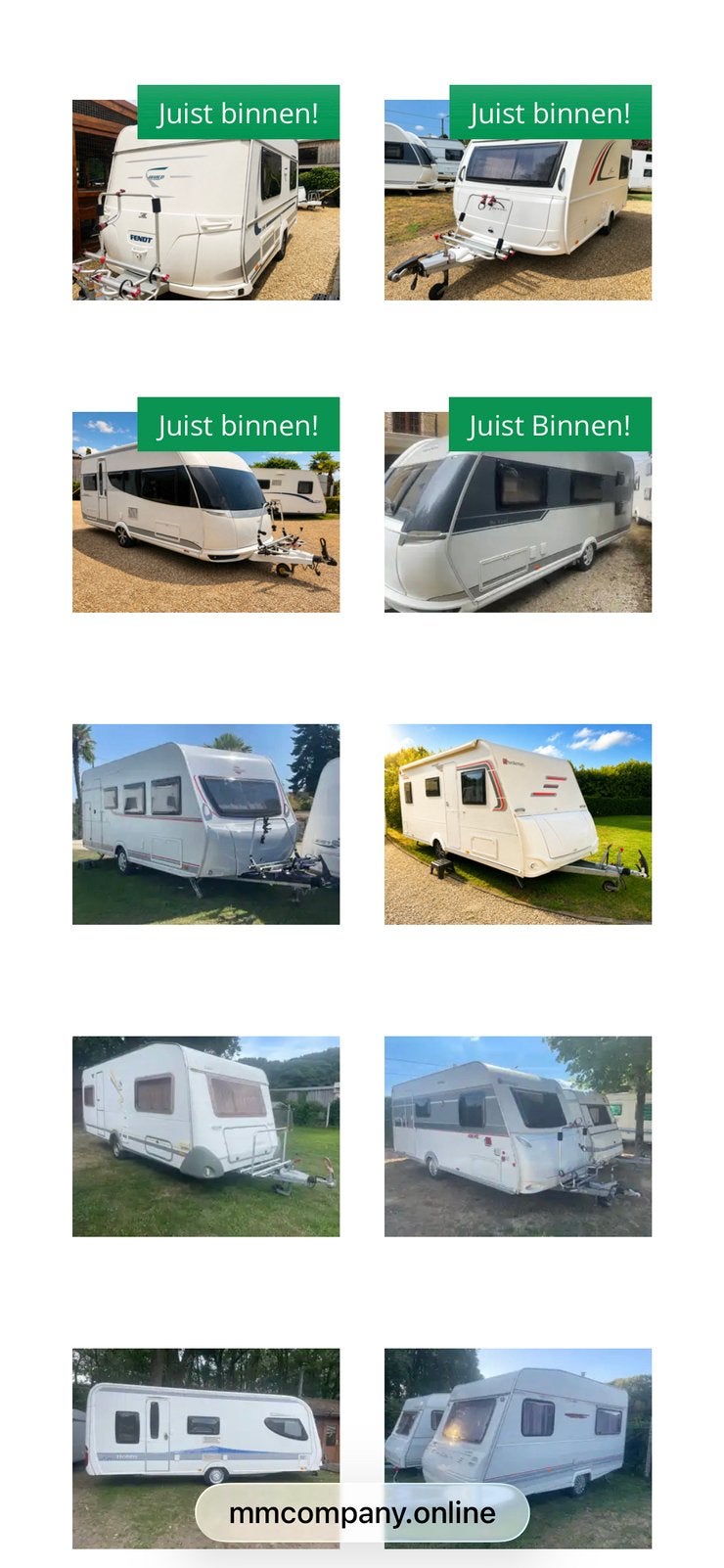 2de hands caravans,diverse merken & prijsklassen en garantie, Caravans en Kamperen, Caravans, Bedrijf